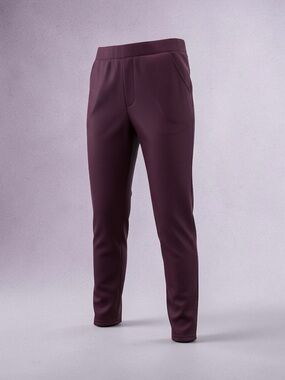 Lily Morgan, Plus Size 2X, Warm Skinny Pants Burgundy Plum Stretch